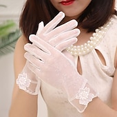 abordables Gants de Fête-Polyester Longueur Poignet Gant à la mode / Style vintage Avec Pétale Gants de Mariage / Fête
