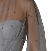 billige GRÅ-Skjermkleding Kveldsgalla Elegant Kjole Formell Kveld Fødselsdag Gulv Lengde Uten Ermer Smykkekrave Høst Bryllup Gjest Stretch Stoff med Beading Splicing