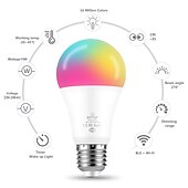 cheap LED Smart Bulbs-6pcs 4pcs 2pcs 1pc 10 W LED Smart Bulbs 1050 lm E27 A60(A19) 34 LED Beads SMD APP Control Smart Timing RGB+Cold&amp;Warm White 220-240 V
