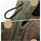 billiga Herrjackor och -rockar-herr vinter fleecejacka militära taktiska jackor tjocka varma jackor avtagbar luva vindjacka sport trenchcoats topp parka plus size fleecefoder flerfickor fritids ytterkläder brun