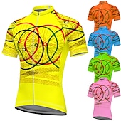 cheap Men&#039;s Jerseys-Men&#039;s Cycling Jersey Short Sleeve Bike Jersey Top with 3 Rear Pockets Mountain Bike MTB Road Bike Cycling Breathable Quick Dry Moisture Wicking Soft Yellow Pink Blue Graphic Polyester Sports Clothing