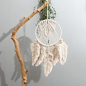 tanie Łapacze snów-Boho łapacz snów handmade prezent dekoracje ścienne wiszące ozdoba artystyczna rzemiosło tkane makrama dla dzieci sypialnia festiwal weselny 20*42cm