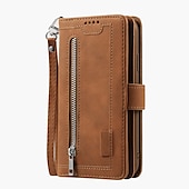 abordables Coques Samsung-téléphone Coque Pour Samsung Galaxy S24 S23 S22 S21 S20 Plus Ultra A54 A34 A14 A73 A53 A33 A72 S10 A71 A52 A51 S25 Ultra Coque Intégrale Portefeuille Avec Support bling fermeture Éclair Rétro Brillant