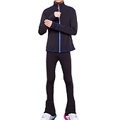 levne Oblečení na trénink v krasobruslení-Bunda na krasobruslení a kalhoty Pánské Chlapecké Buz Pateni sako Kalhoty Legíny černá / modrá Díra na palec Fleece Spandex Vysoká pružnost Trénink Cvičení Soutěž Bruslařské oblečení Zahřívací Ručn