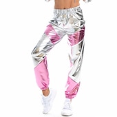 billiga Botten-Streetwear 80-talet Hiphop Byxa Maskerad Kryddiga tjejer Färgblock Dam Karnevalsdräkt Karnival Maskerad Möhippa Prideparad Pride månad Byxor