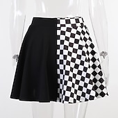 cheap Bottoms-Vintage Punk &amp; Gothic Masquerade Normal Goth Girl Plaid Checkered Fancy Dress Women's Event / Party Adults' Skirts Summer Spring