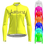 ieftine Tricouri pentru femei-Pentru femei Jersey de ciclism Inimă Grafic Amuzant Manșon Lung Bicicletă Jerseu Topuri cu 3 buzunare spate Ciclism montan Ciclism stradal Uscare rapidă Dungi reflectorizante Înapoi de buzunar