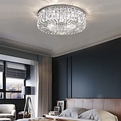 abordables Lámparas de araña únicas-50cm 60cm 80cm luces de techo cristal diseño de círculo único araña de metal morden lujo estilo nórdico dormitorio sala de estar araña led 110-120v 220-240v