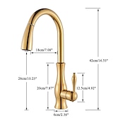 economico Rubinetti per lavello-rubinetto da cucina con doccetta estraibile, ottone 2 modalità monocomando monoforo rubinetti da cucina in stile moderno con interruttore caldo e freddo