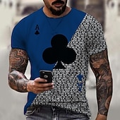 tanie Koszulki 3D-Męskie Dla obu płci Wzory graficzne Poker Koszula Podkoszulek Koszulki Krótki rękaw Podkoszulek Druk 3D Okrągły dekolt Koszula Designerskie Codzienny Duży i wysoki Codzienny Święto Jasnożółty