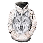 preiswerte Tierdruck-Herren Wolf Tier gemustert Hoodie Sweatshirt Kapuze Hoodies Pullover Hoodie Sweatshirt Kapuze Langarm Sweatshirt mit Kapuze Mit Kapuze Vintage WY-0325 WY-0326 Designer
