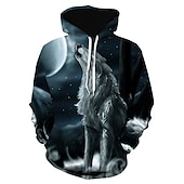 preiswerte Tierdruck-Herren Wolf Tier gemustert Hoodie Sweatshirt Kapuze Hoodies Pullover Hoodie Sweatshirt Kapuze Langarm Sweatshirt mit Kapuze Mit Kapuze Vintage WY-0325 WY-0326 Designer