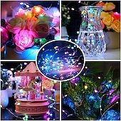 cheap Battery String Lights-30 PCS 12PCS 6PCS Fairy Lights Battery Operated (Included) 600LED 240LED 120LED Mini String Lights Waterproof Copper Wire Firefly Starry Lights for Halloween Party Christmas Festivals Decorations