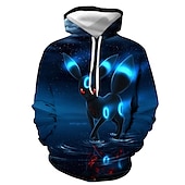 cheap Animal Print-Men&#039;s Graphic Fox Hoodie Hoodies Sweatshirt Hoodie Long Sleeve Hooded Sweatshirt Hooded Streetwear 3D Print Casual Daily Royal Blue Blue Print Spring &amp;  Fall Designer