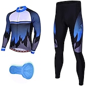 preiswerte Herrenbekleidungs-Sets-Herren Radtrikot mit Radhose lang fahrradbekleidung Langarm MTB Mountain Rennrad Rot Purpur Orange Punkt Fahhrad Sportkleidung 3D-Pad Atmungsaktiv Schnelltrocknend Tasche auf der Rückseite Polyester