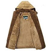 baratos Casacos &amp; Sobretudos para Homem-Homens Casaco de inverno Jaqueta de Inverno Estilo Clássico Acampar e Caminhar Quente Zíper Bolsos Preto Caqui Verde Tropa Azul Escuro Casaco puffer
