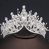 preiswerte Haarstyling-Zubehör-Strasslegierung große Krone handgefertigte Accessoires atmosphärisches Styling Haarschmuck goldene Kleidkrone