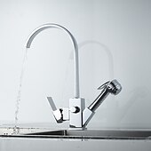 economico Rubinetti per lavello-rubinetto cucina - monocomando due fori estraibile galvanizzato /&amp;amp;timido;pull-down / beccuccio standard / alto /&amp;amp;shy;high arc centerset rubinetti da cucina contemporanei