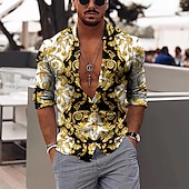 Men's Floral Shirt Button Up Shirt Long Sleeve Fashion Designer Casual Outdoor Daily Holiday Fall Winter Collar Print Button-Down Black Pink Red Green3