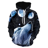 preiswerte Tierdruck-Herren Wolf Tier gemustert Hoodie Sweatshirt Kapuze Hoodies Pullover Hoodie Sweatshirt Kapuze Langarm Sweatshirt mit Kapuze Mit Kapuze Vintage WY-0325 WY-0326 Designer