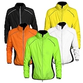 cheap Men&#039;s Jackets &amp; Gilets-WEST BIKING® Men&#039;s Cycling Jacket Bike Jacket Windbreaker Ultraviolet Resistant Jacket Windproof Breathable Reflective Strips Sports Elastane Orange / Yellow / Green Mountain Bike MTB Road Bike