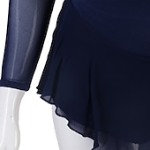 preiswerte Eiskunstlaufkleider-Eiskunstlaufkleid Damen Mädchen Eislaufen Kleider Austattungen Gelb Dunkelrot Dunkelmarine Patchwork Gitter Spandex Hochelastisch Praxis Professionell Wettbewerb Eiskunstlaufkleidung Kristalle