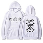 abordables Gráficos de personajes de dibujos animados y películas-One Piece Monkey D Luffy Sudadera Animé Dibujos Anime Harajuku Gráfico Kawaii Para Pareja Hombre Mujer Adulto Vuelta al cole Estampado en caliente