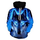 preiswerte Tierdruck-Herren Wolf Tier gemustert Hoodie Sweatshirt Kapuze Hoodies Pullover Hoodie Sweatshirt Kapuze Langarm Sweatshirt mit Kapuze Mit Kapuze Vintage WY-0325 WY-0326 Designer