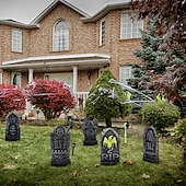 levne Halloween venkovní dekorace-5ks halloweenských náhrobních dekorací realistické a opakovaně použitelné strašidelné dekorace na dvorek a doplňky