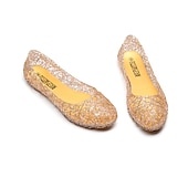 economico Ballerine da donna-Per donna Ballerine Ballerine Scarpe gelatine Giornaliero Tinta unita Estate Piatto Punta tonda Informale PVC Mocassino Argento Nero Rosa