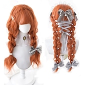tanie Peruki imprezowe-Długa Ombre Kolorowa Syntetyczna Peruka Cosplay Lolita Harajuku z Grzywką Naturalne Fale Różowa Fioletowa Niebieska Codzienna Peruka Halloween