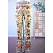 preiswerte Unterteile-Hippie Scheibe Vintage 1960er 1970er Disko Kumpel Funk Glockenhose Damen Erwachsene Kostüm Jahrgang Cosplay Freizeitskleidung Festival Normallänge Leger Aufgebauscht Hosen Karneval Schlager Outfit