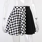 cheap Bottoms-Vintage Punk &amp; Gothic Masquerade Normal Goth Girl Plaid Checkered Fancy Dress Women's Event / Party Adults' Skirts Summer Spring