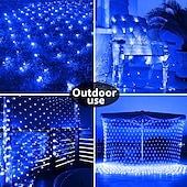 Χαμηλού Κόστους Plug In Ηλεκτρικό-led net net string 6m x 4m 672 leds net lights lights curtain lights for Christmas holiday party decor outdoor string string lights with 8 modes non-waterproofable linkable 220-240v