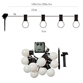 halpa Aurinkoenergiakäyttöinen-Ulkona käytettävät lomavalot aurinko 5 cm iso pallo valoketju 5m-20LED 3.5m-10LED keijulamppuvalot patio häät puutarhan lomakoristelu