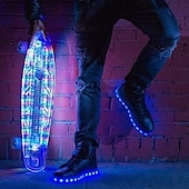 cheap Kids&#039; Sneakers-Gold LED Light-Up High-Top Sneakers for Kids and Men with Colorful Sole, Adjustable Strap, and Shiny Finish