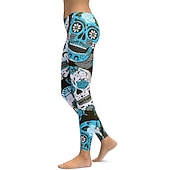 abordables Fondos-Retro Antiguo Punk y gótico Años 70 Polainas Pantalones de entrenamiento Calavera Cráneos Mujer Víspera de Todos los Santos Carnaval Mascarada Fiesta / Noche Despedida de Soltera Adulto Pantalones