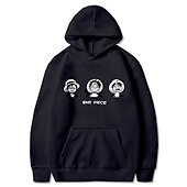 abordables Gráficos de personajes de dibujos animados y películas-One Piece Monkey D Luffy Sudadera Animé Dibujos Anime Harajuku Gráfico Kawaii Para Pareja Hombre Mujer Adulto Vuelta al cole Estampado en caliente