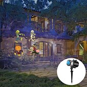 abordables Lumières de Noël-Projecteur à LED de noël Lumière de projecteur à vague d&#039;eau 2 en 1 avec 16 motifs commutables Spectacle de lumière de paysage étanche pour la célébration d&#039;anniversaire d&#039;halloween et décoration de