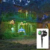 abordables Lumières de Noël-Projecteur à LED de noël Lumière de projecteur à vague d&#039;eau 2 en 1 avec 16 motifs commutables Spectacle de lumière de paysage étanche pour la célébration d&#039;anniversaire d&#039;halloween et décoration de