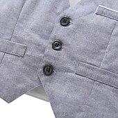halpa Pojan juhlapuku-3 osainen Sormuspojan puku Poikien Lapset Taapero Puku Muodollinen puku Paita ja housut Koulu Juhla Deitti Aktiivinen Perus Yhtenäinen väri Rusetti Harmaa Puuvilla