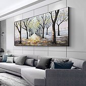 voordelige Schilderijen van landschappen-olieverfschilderij handgemaakte handgeschilderde kunst aan de muur abstract landschap groen trail woondecoratie decor gerold canvas geen frame niet uitgerekt