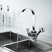 economico Rubinetti per lavello-rubinetto cucina - monocomando due fori estraibile galvanizzato /&amp;amp;timido;pull-down / beccuccio standard / alto /&amp;amp;shy;high arc centerset rubinetti da cucina contemporanei