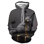 cheap Animal Print-Men&#039;s Graphic Fox Hoodie Hoodies Sweatshirt Hoodie Long Sleeve Hooded Sweatshirt Hooded Streetwear 3D Print Casual Daily Royal Blue Blue Print Spring &amp;  Fall Designer