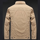 preiswerte Cargo-Jacken-Herren Wintermantel Winterjacke Outdoor Strasse warm Atmungsaktiv Pelzkragen Tasche Herbst Winter Feste Farbe Sport Brautkleider schlicht Umlegekragen Lang Baumwolle Regular Fit Armeegrün Marineblau