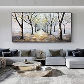 voordelige Schilderijen van landschappen-olieverfschilderij handgemaakte handgeschilderde kunst aan de muur abstract landschap groen trail woondecoratie decor gerold canvas geen frame niet uitgerekt