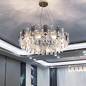 cheap Chandeliers-LED Pendant Lights 60 cm Pendant Lantern Design Chandelier Stainless Steel Electroplated Modern 110-240V