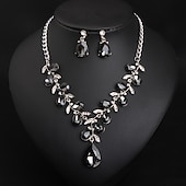 cheap Jewelry Sets-Bridal Jewelry Sets 1 set Crystal Rhinestone Alloy 1 Necklace Earrings Women&#039;s Statement Colorful Cute Fancy Flower irregular Jewelry Set For Party Wedding