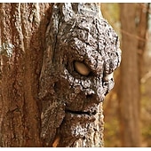 preiswerte Halloween Outdoordekoration-halloween stand alone rinde gesicht baum monster gesichts make-up gesichtszüge dekorationen ostern kreative requisiten