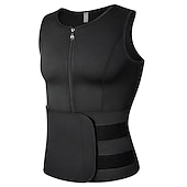 Men Neoprene Sauna Zipper Waist Trainer Vest Tank Top Trimmer Body Shaper with Two Belt  Sauna Suit Sweat Vest Slimming Underwear Weight Loss Shirt Fat Burner Tank Tops Shapewear4